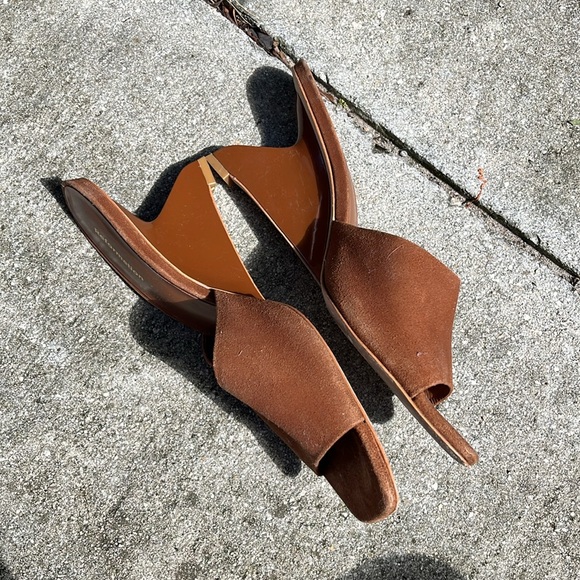reformation enya wedge in brown suede - Picture 2 of 4